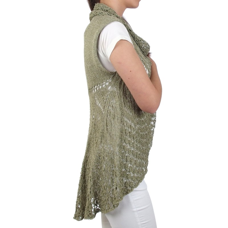 Отворена ажурна жилетка без ръкав - Merinossa