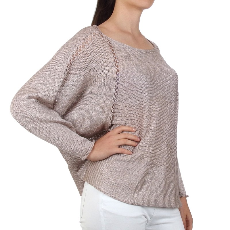 Плетена дамска блуза с широк прилеп ръкав - Merinossa