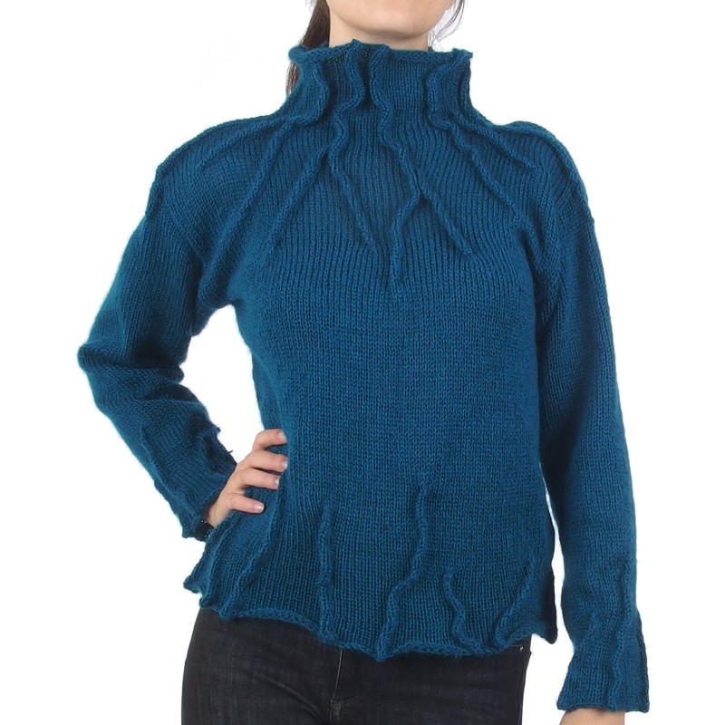Wool Mock Neck Sweater - Merinossa