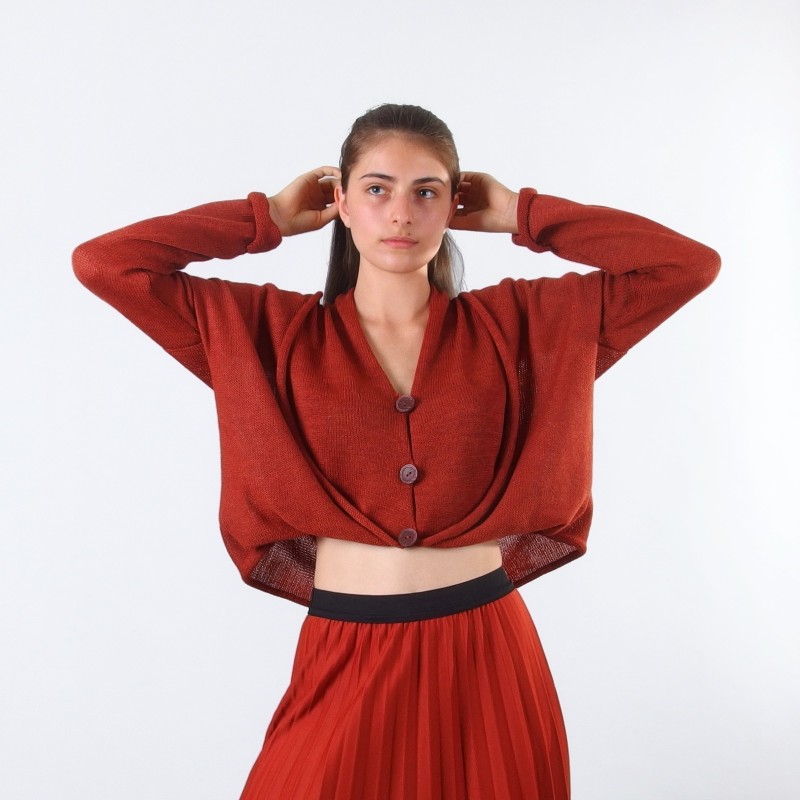 Merino-Strickjacke mit Knöpfen - Merinossa