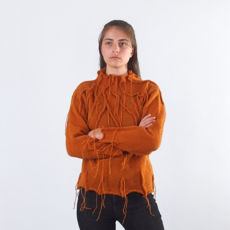 Mock Neck Wool Sweater - Merinossa