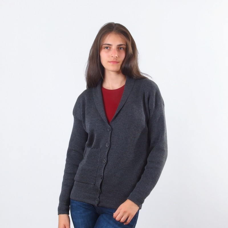 Merino Cardigan With Pocket - Merinossa