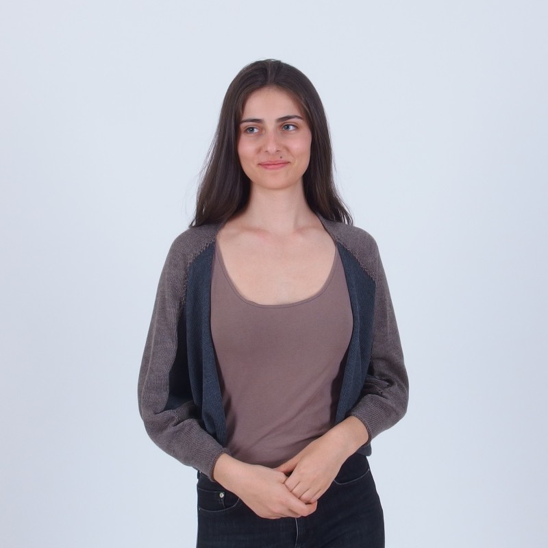 Two-Tone Merino Wool Bolero - Merinossa