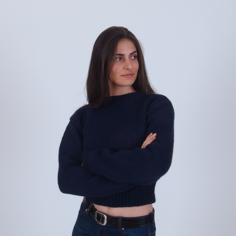 Cropped Alpaca Woll Pullover - Merinossa