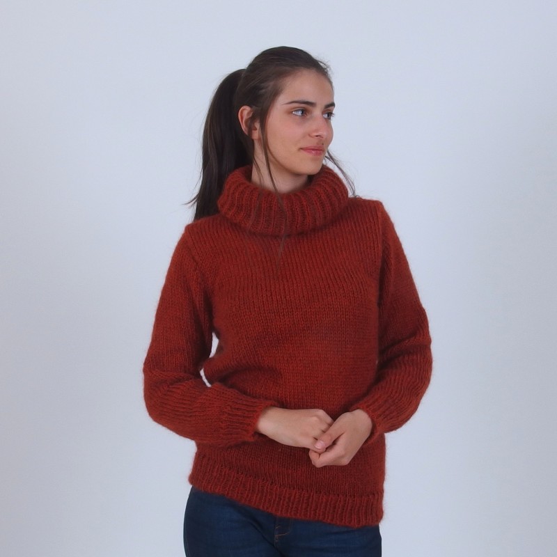 Fluffy Turtleneck Mohair Pullover - Merinossa