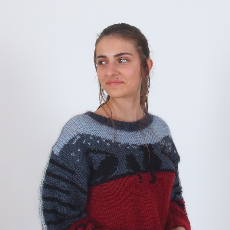 Cat Pullover with Wide Sleeves - Merinossa