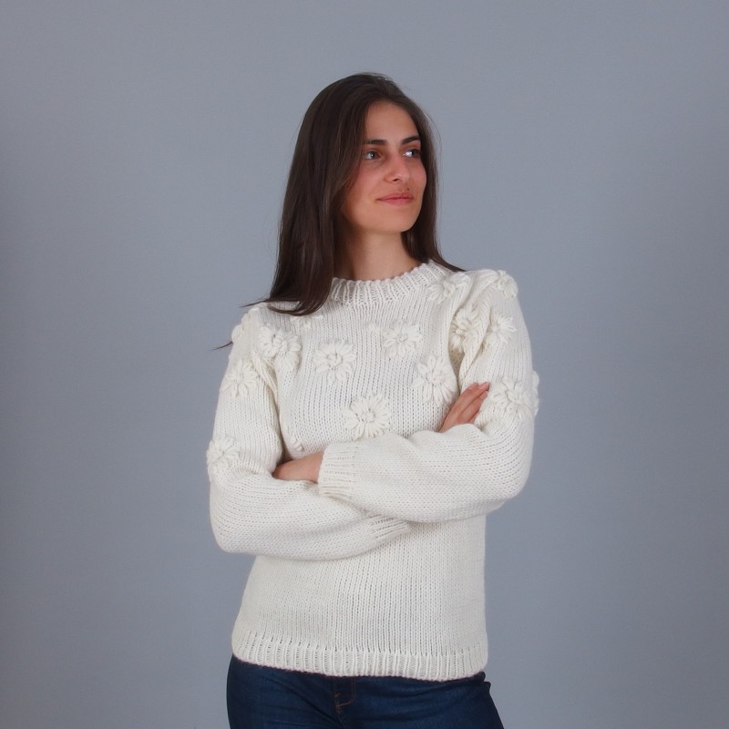 Embroidered Alpaca Woll Pullover - Merinossa