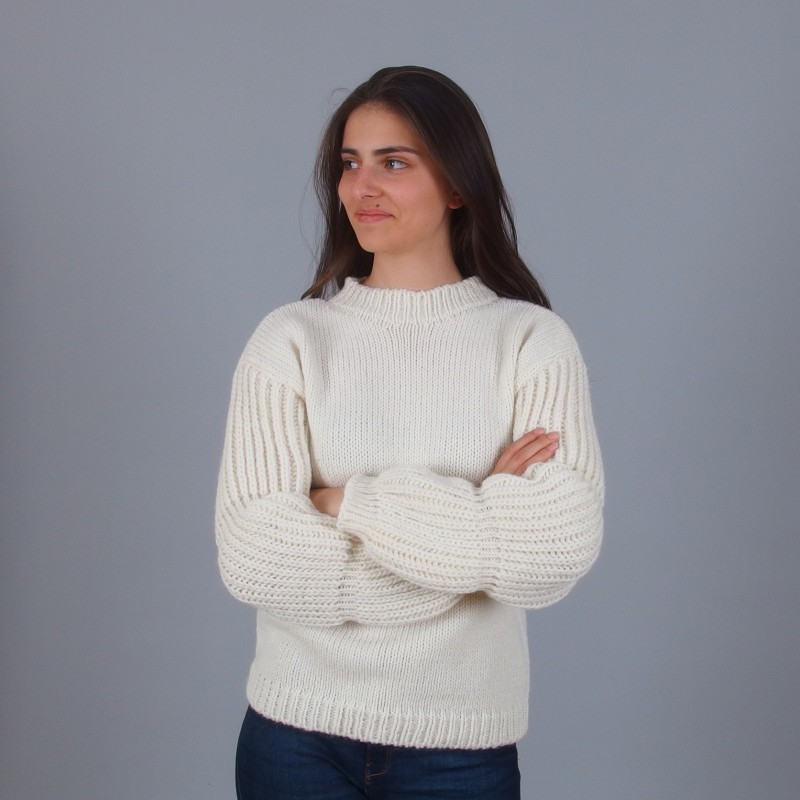 Winter Sweater with Balloon Sleeves - Merinossa