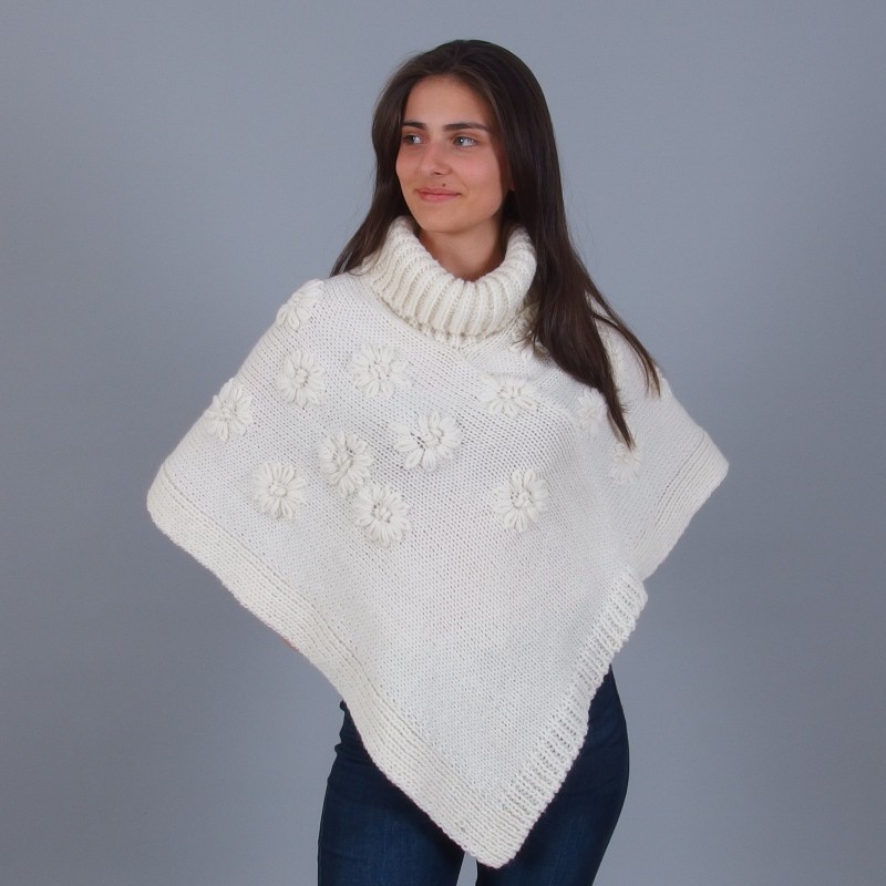 Embroidered Alpaca Wool Poncho - Merinossa