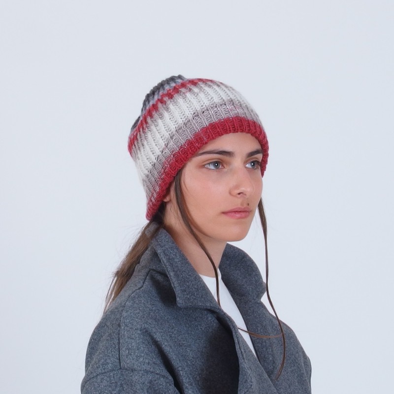 Плетена шапка в преливащи цветове - Merinossa