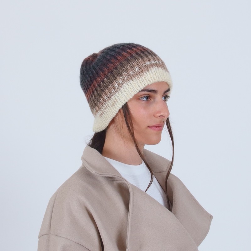 Зимна шапка в кафяво и сиво - Merinossa