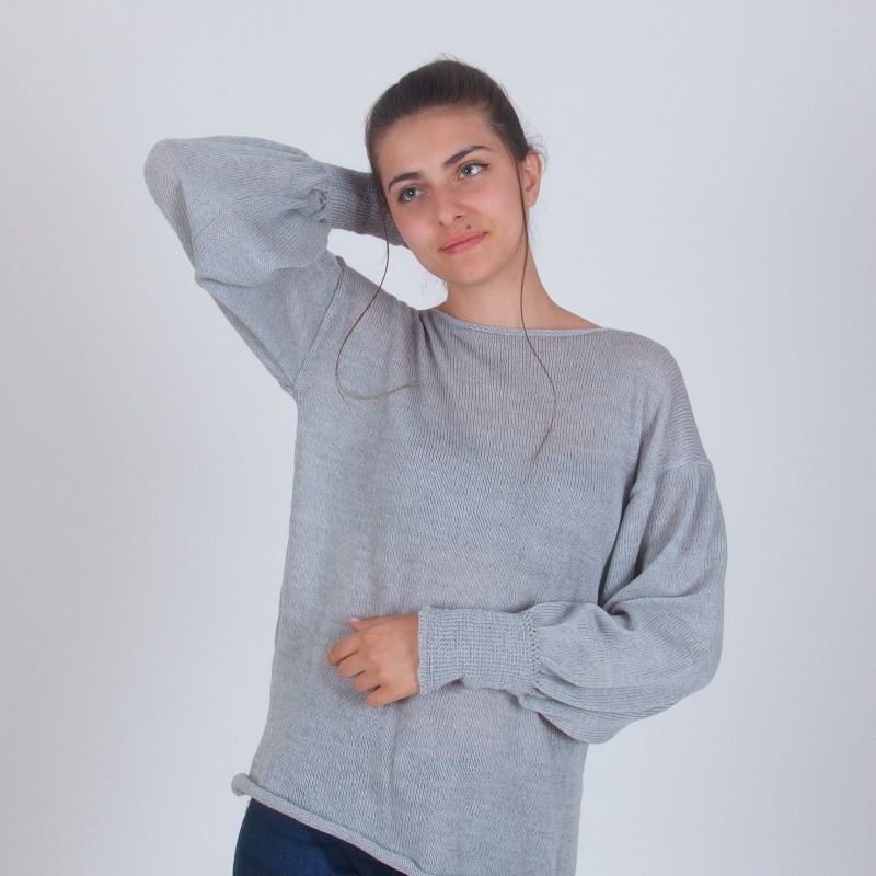 Merino Wool Balloon Sleeve Sweater - Merinossa
